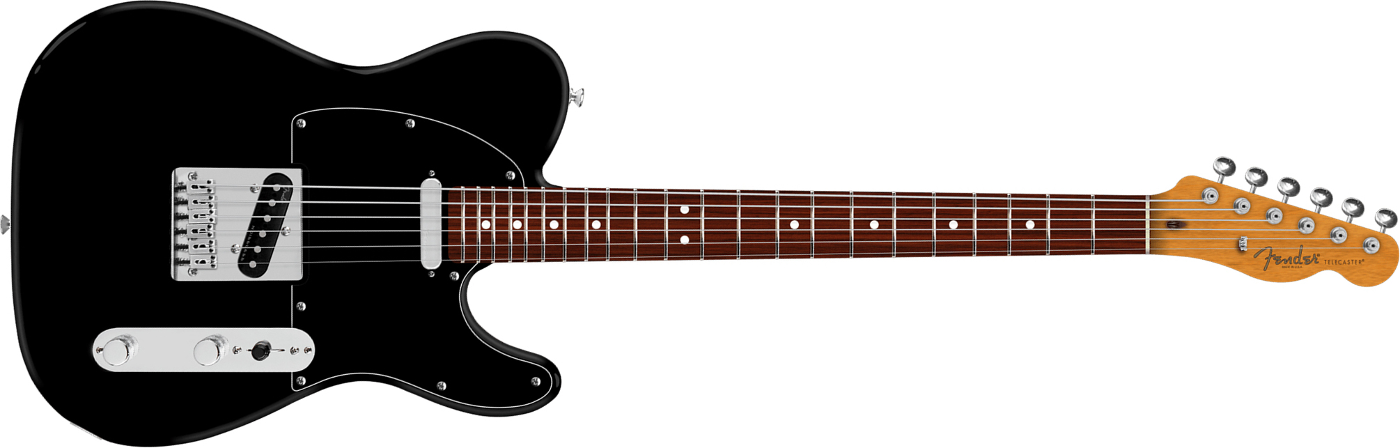 Fender Tele Baritone Player Ii 75th Ann. Mex Ht 2s Rw - Black - Guitare Électrique Baryton - Main picture