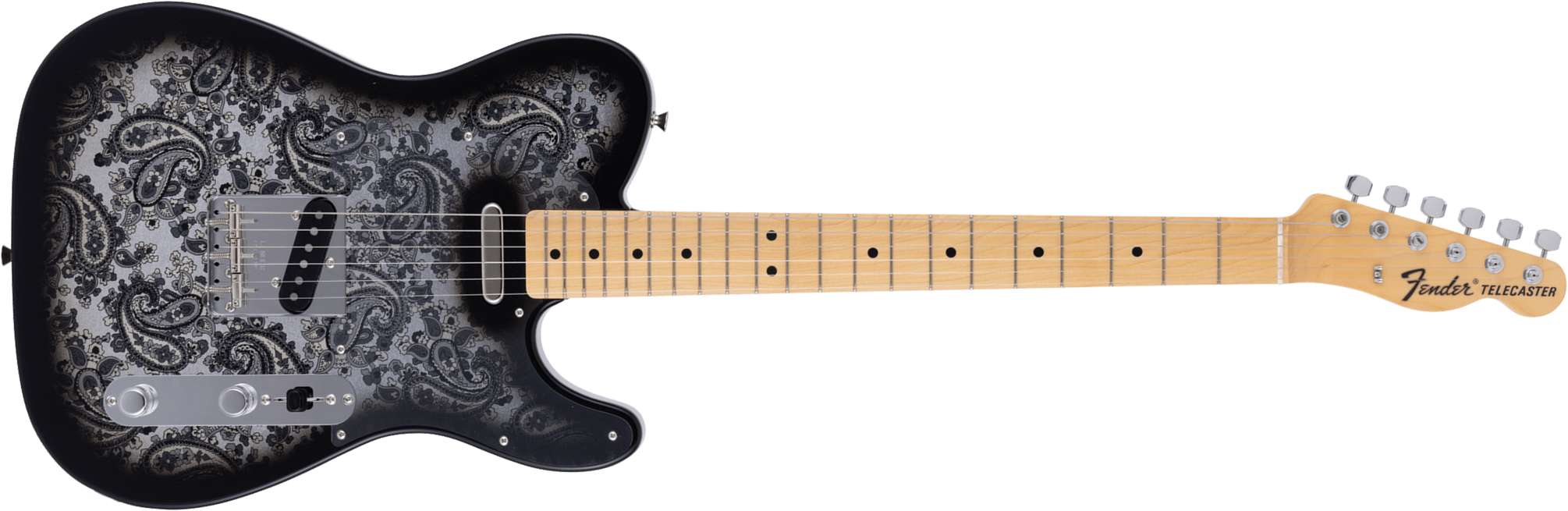 Fender Tele Ltd Jap 2s Ht Mn - Black Paisley - Guitare Électrique Forme Tel - Main picture