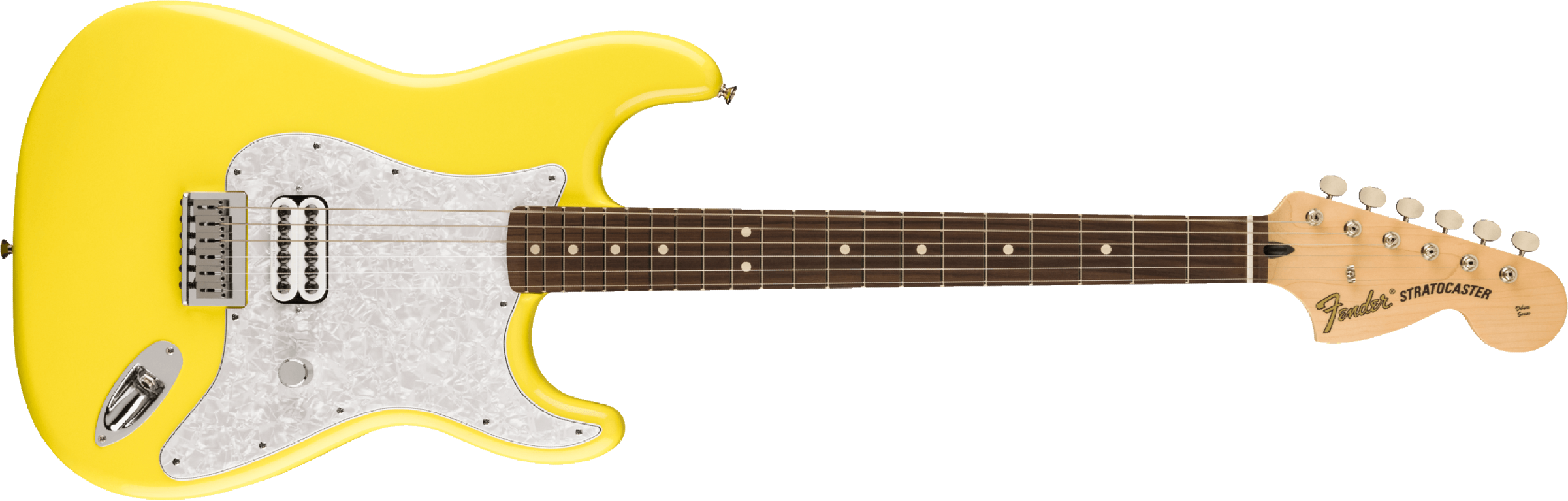 Fender Tom Delonge Ltd Mex Signature 1h Ht Rw - Graffiti Yellow - Guitare Électrique Forme Str - Main picture