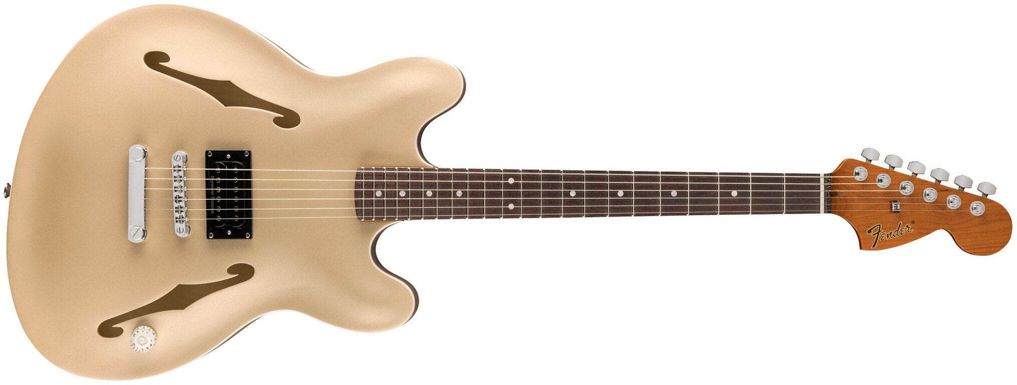 Fender Tom Delonge Starcaster 1h Seymour Duncan Ht Rw - Satin Shoreline Gold - Guitare Électrique RÉtro Rock - Main picture