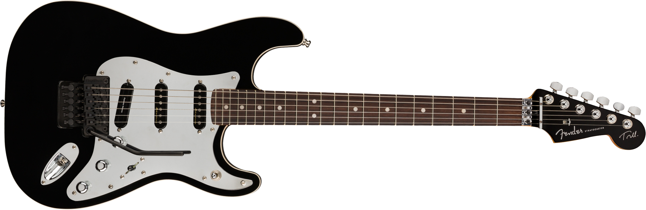 Fender Tom Morello Strat Mex Signature Hss Fr Rw - Black - Guitare Électrique Forme Str - Main picture