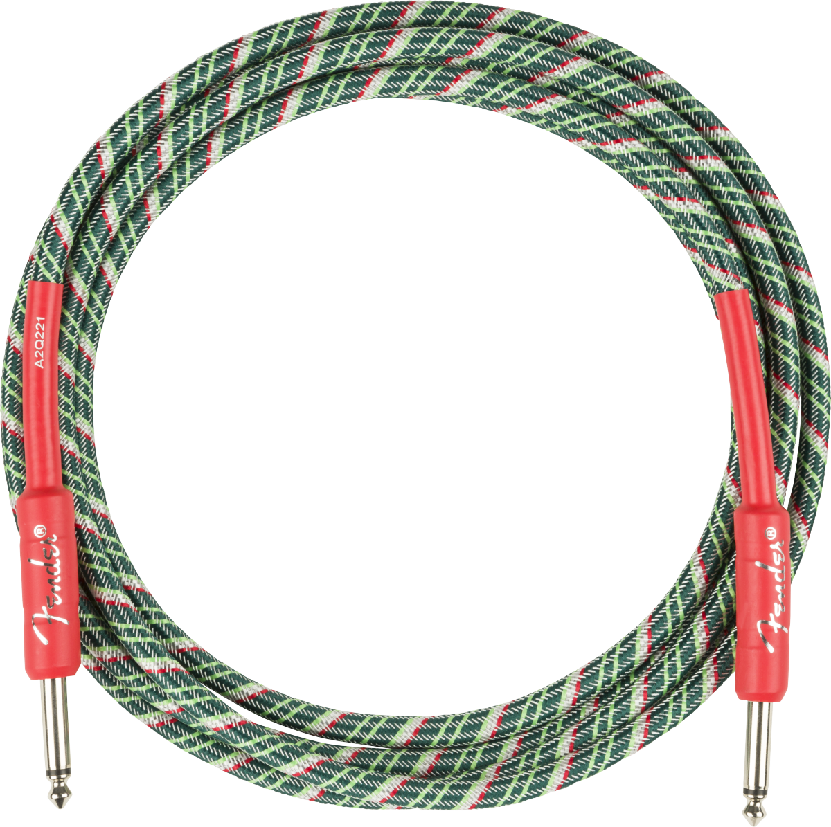 Fender Wreath Holiday Instrument Cable Droit Droit 10ft Red/green - CÂble - Main picture