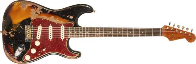 Fender Custom Shop 1960 Stratocaster Roasted #CZ581166 - Super heavy relic black o. 2-color sunburst