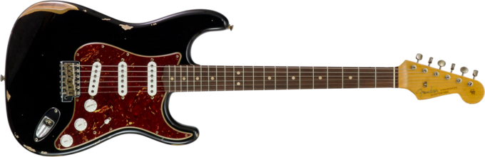 Fender Custom Shop 1963 Stratocaster #R143861 - Relic black o. hle gold