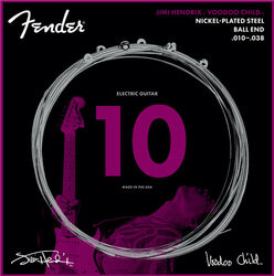 Cordes guitare électrique Fender Jimi Hendrix Voodoo Child NPS Ball End Electric Guitar Strings 10-38 - Jeu de 6 cordes