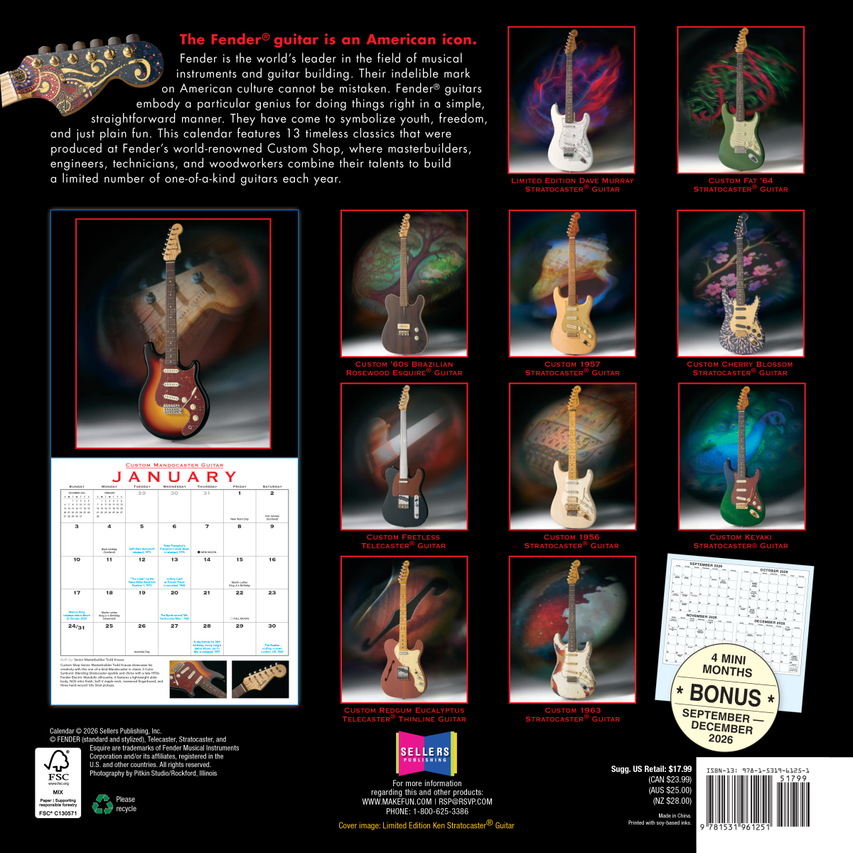 Fender Custom Shop 2027 Calendar - Calendrier - Variation 1