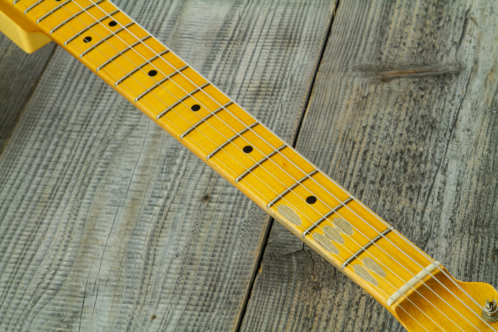 Fender Custom Shop Broadcaster Tele 70th Ann. Ltd Mn #r106019 - Journeyman Relic Nocaster Blonde - Guitare Électrique Forme Tel - Variation 9