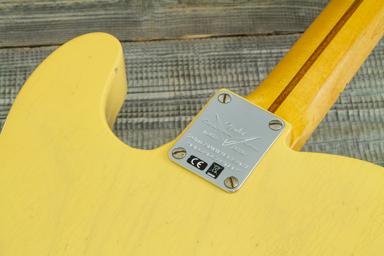 Fender Custom Shop Broadcaster Tele 70th Ann. Ltd Mn #r106019 - Journeyman Relic Nocaster Blonde - Guitare Électrique Forme Tel - Variation 13