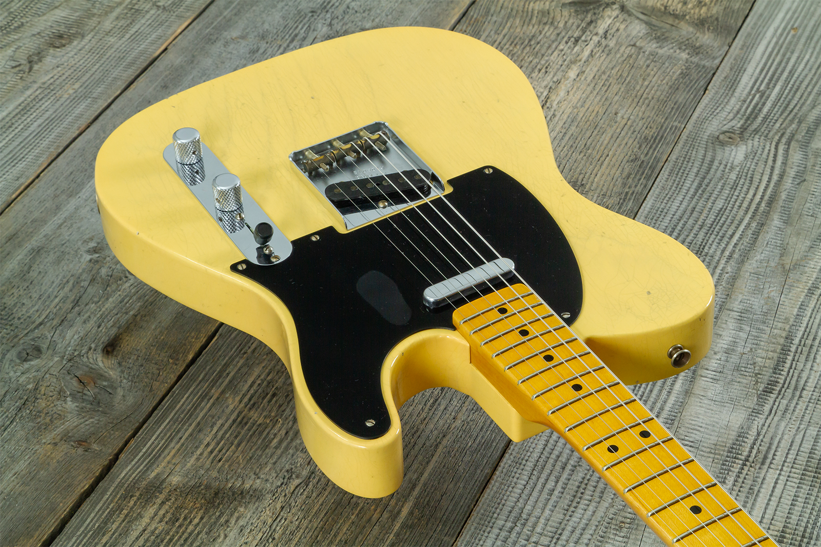 Fender Custom Shop Broadcaster Tele 70th Ann. Ltd Mn #r106019 - Journeyman Relic Nocaster Blonde - Guitare Électrique Forme Tel - Variation 3
