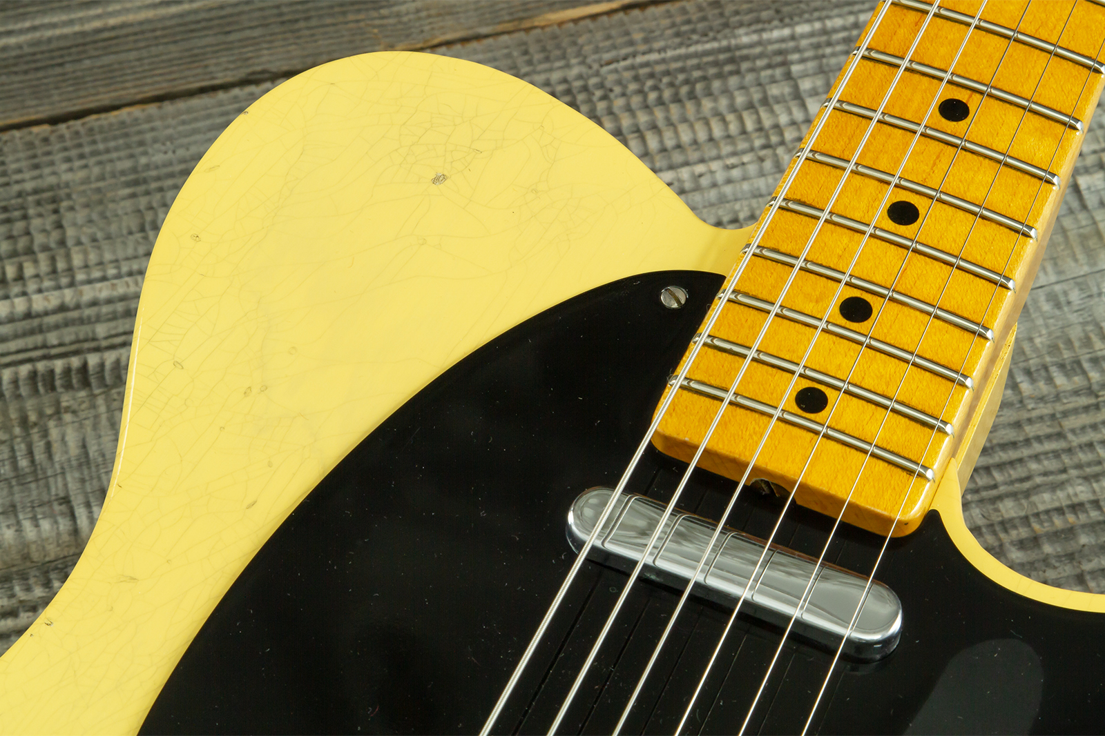 Fender Custom Shop Broadcaster Tele 70th Ann. Ltd Mn #r106019 - Journeyman Relic Nocaster Blonde - Guitare Électrique Forme Tel - Variation 8