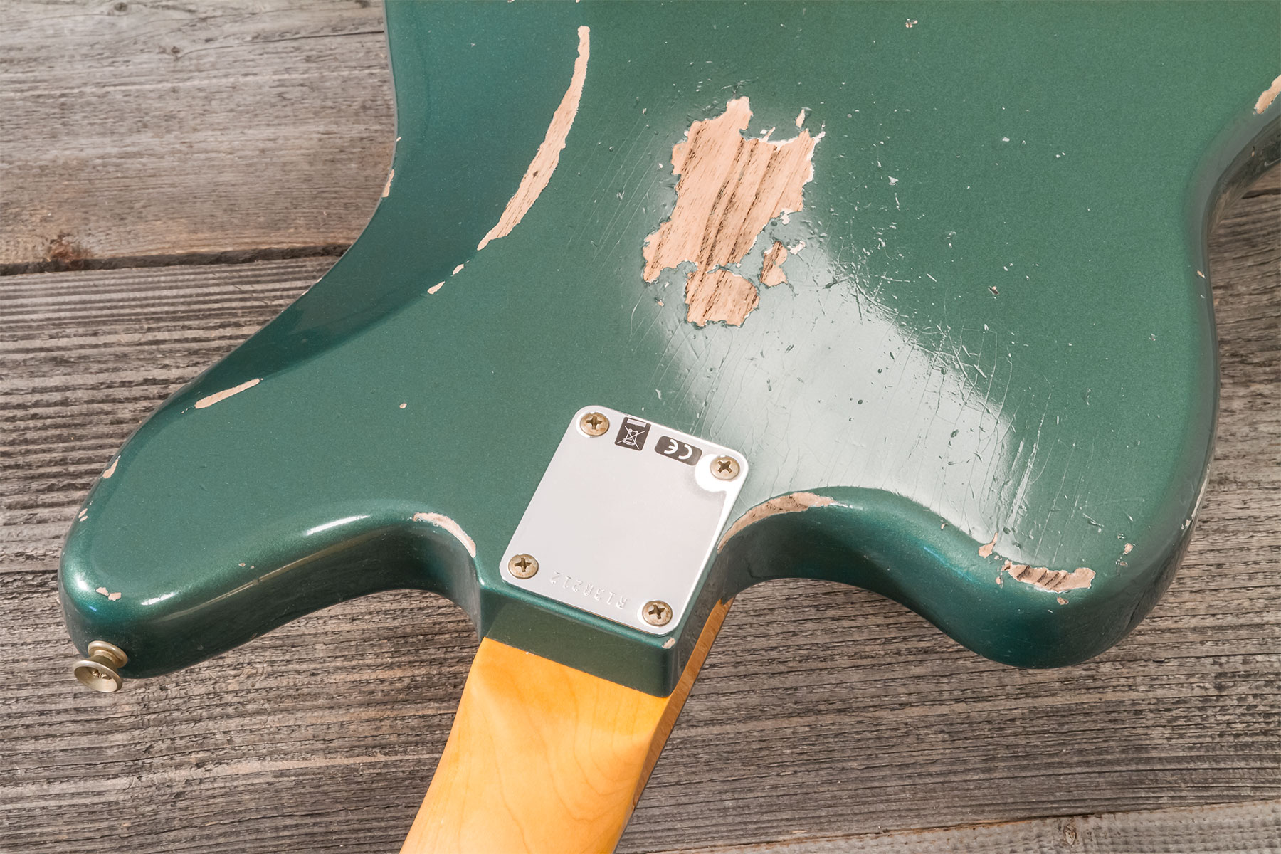 Fender Custom Shop Jaguar 1962 Shsc 2s Trem Rw #r138212 - Heavy Relic Sherwood Green Metallic - Guitare Électrique RÉtro Rock - Variation 9