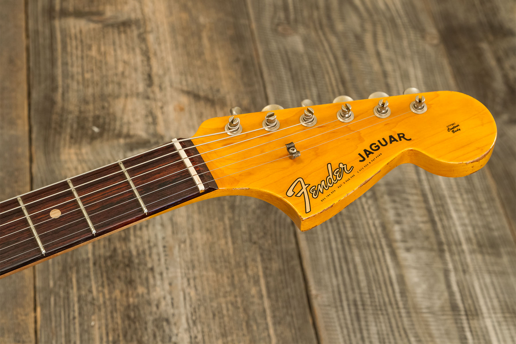 Fender Custom Shop Jaguar 1962 Shsc 2s Trem Rw #r138212 - Heavy Relic Sherwood Green Metallic - Guitare Électrique RÉtro Rock - Variation 11