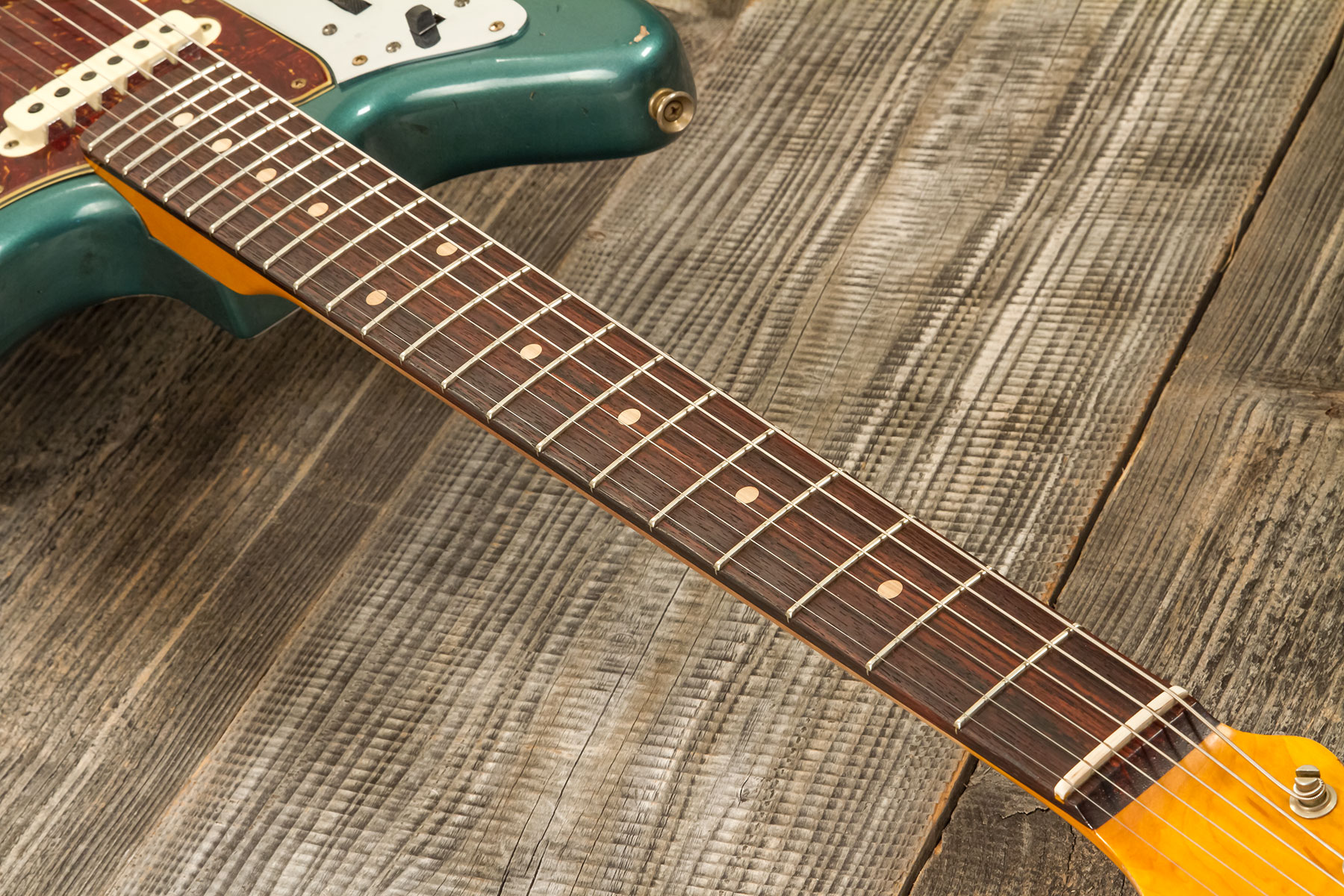 Fender Custom Shop Jaguar 1962 Shsc 2s Trem Rw #r138212 - Heavy Relic Sherwood Green Metallic - Guitare Électrique RÉtro Rock - Variation 5