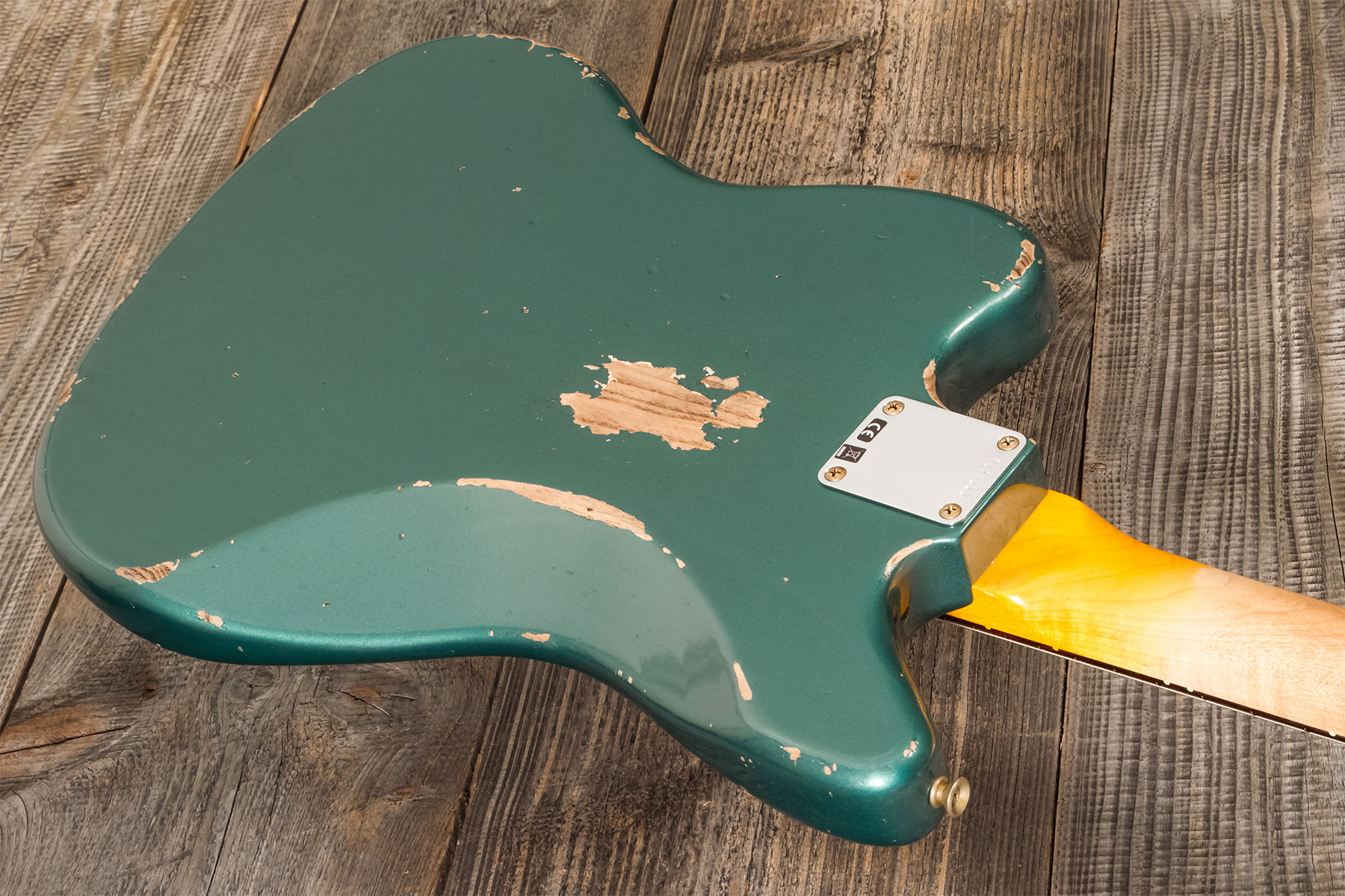 Fender Custom Shop Jaguar 1962 Shsc 2s Trem Rw #r138212 - Heavy Relic Sherwood Green Metallic - Guitare Électrique RÉtro Rock - Variation 7