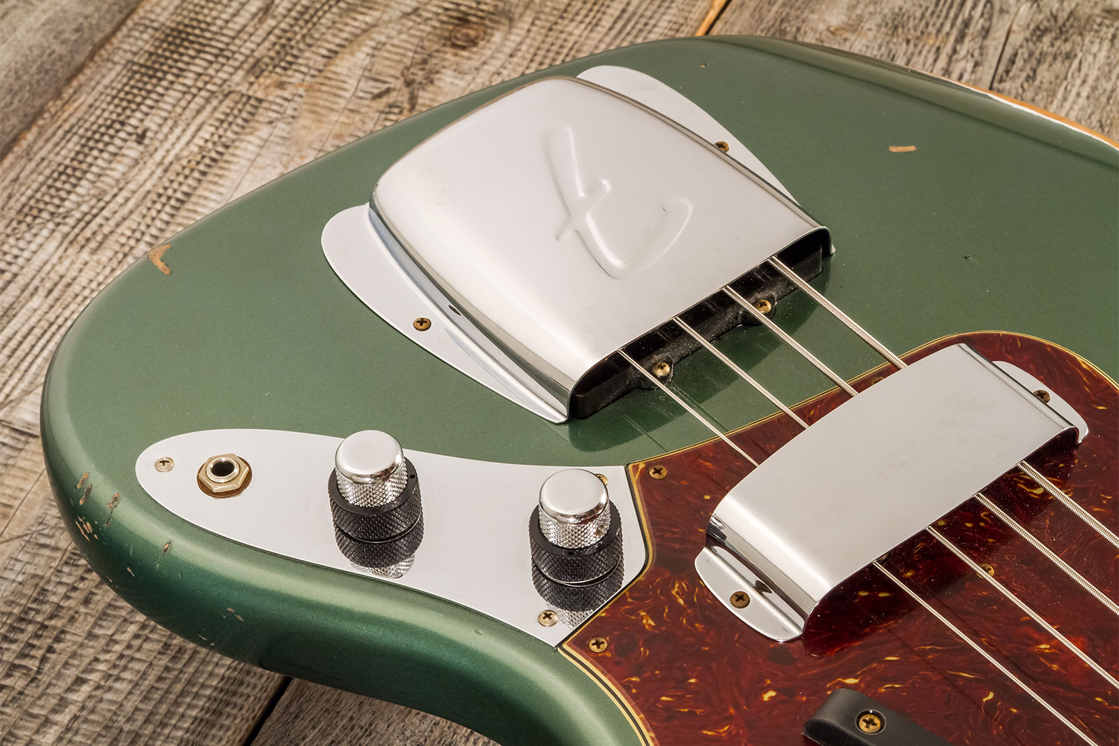 Fender Custom Shop Jazz Bass 1963 Rw #r135891 - Relic Sherwood Green Metallic - Basse Électrique Solid Body - Variation 3