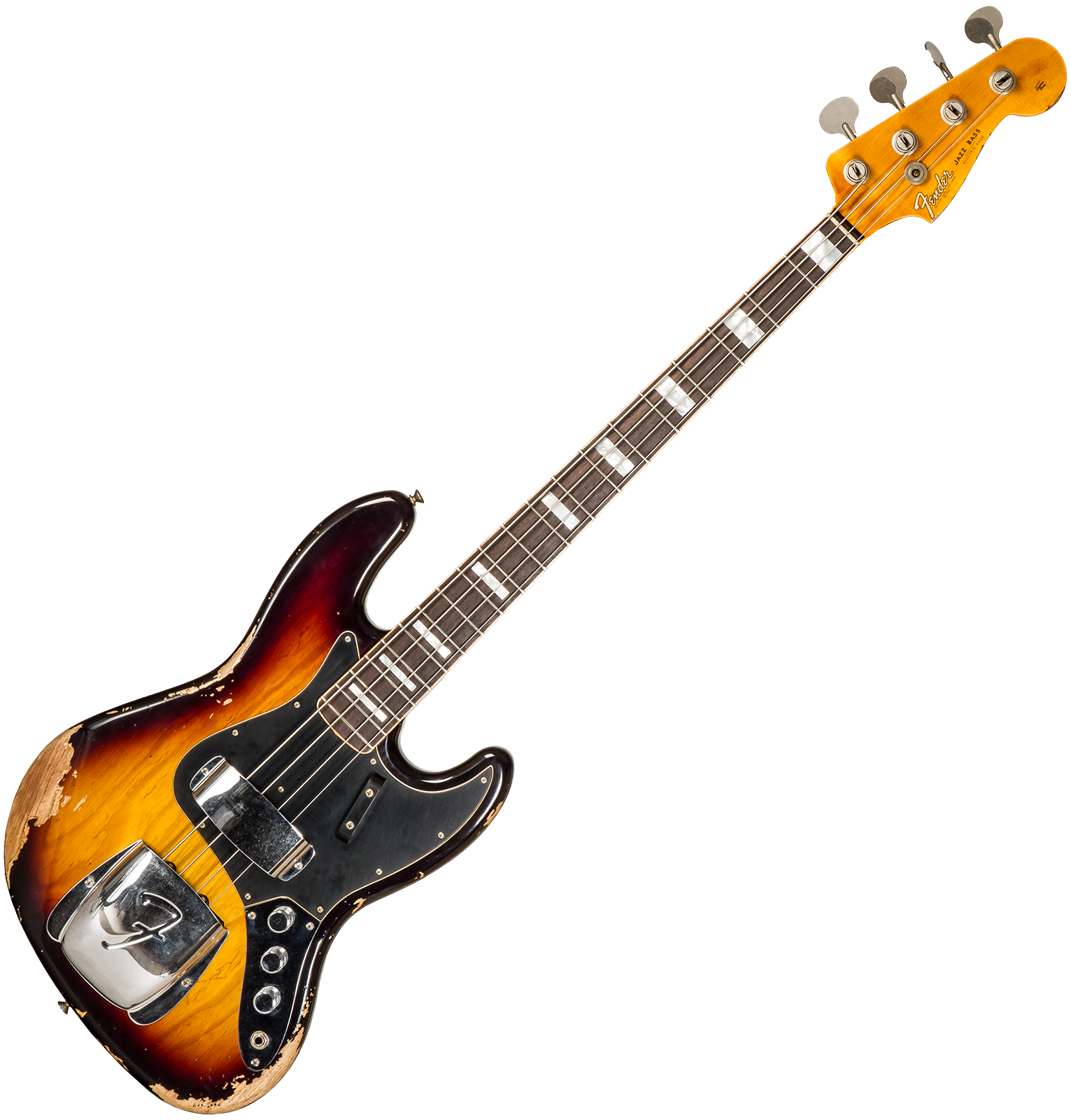 Fender Custom Shop Jazz Bass Custom Rw #cz575919 - Heavy Relic 3-color Sunburst - Basse Électrique Solid Body - Variation 1