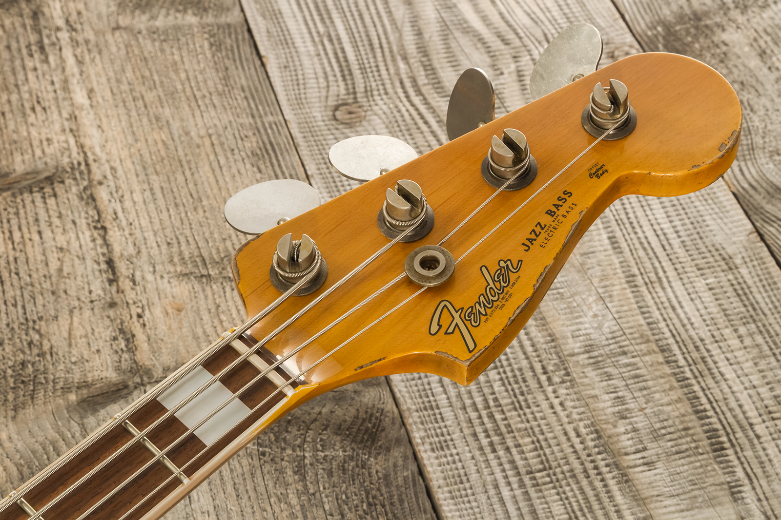 Fender Custom Shop Jazz Bass Custom Rw - Heavy Relic Aged Natural - Basse Électrique Solid Body - Variation 10