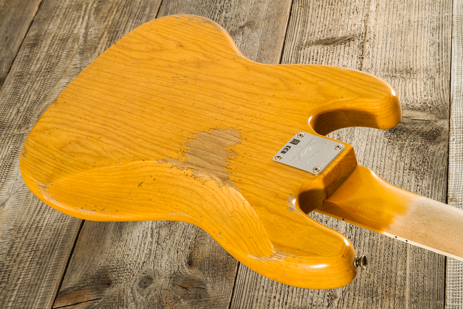 Fender Custom Shop Jazz Bass Custom Rw - Heavy Relic Aged Natural - Basse Électrique Solid Body - Variation 11