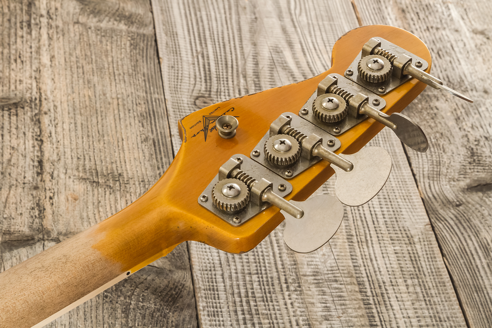Fender Custom Shop Jazz Bass Custom Rw - Heavy Relic Aged Natural - Basse Électrique Solid Body - Variation 14