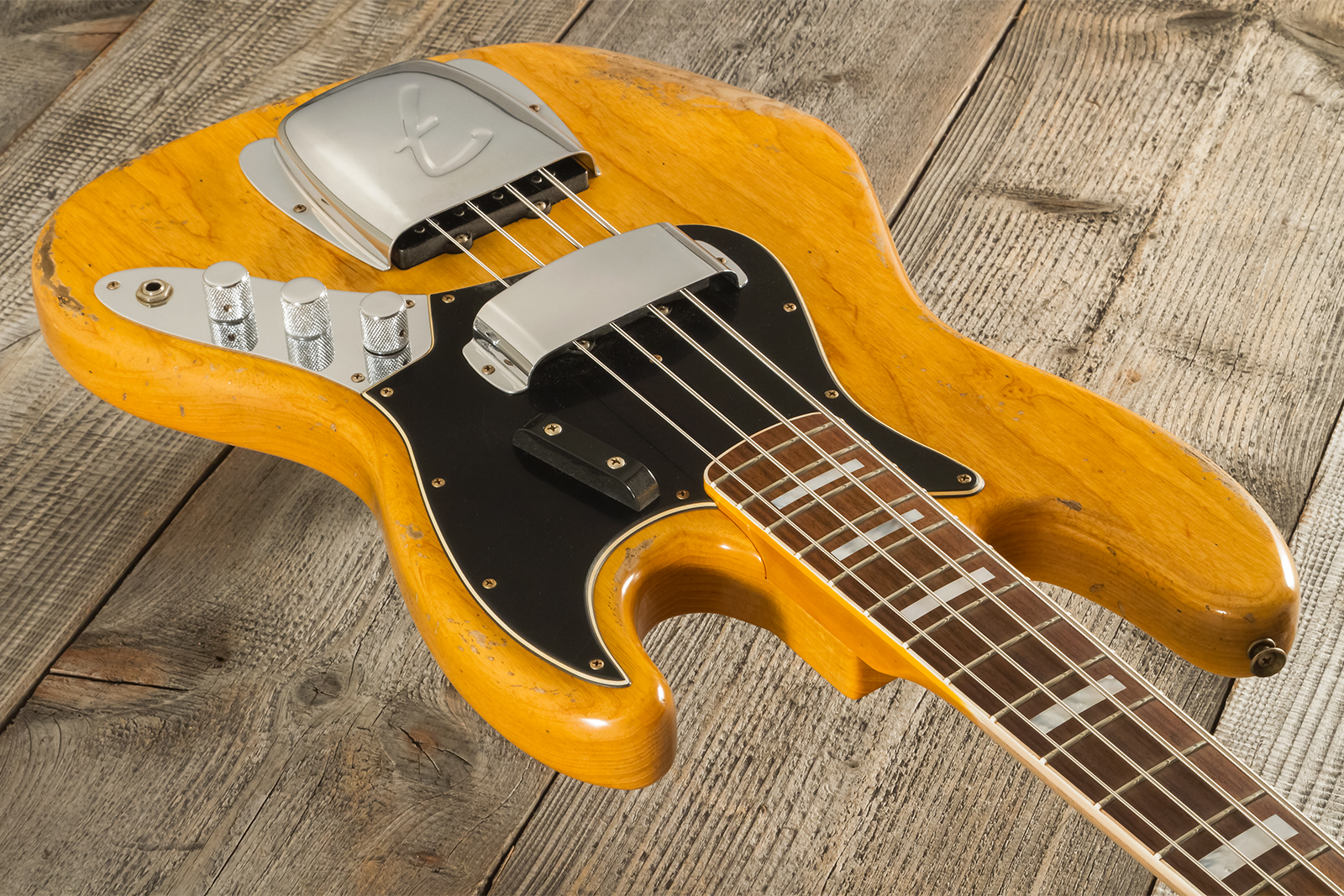 Fender Custom Shop Jazz Bass Custom Rw - Heavy Relic Aged Natural - Basse Électrique Solid Body - Variation 5
