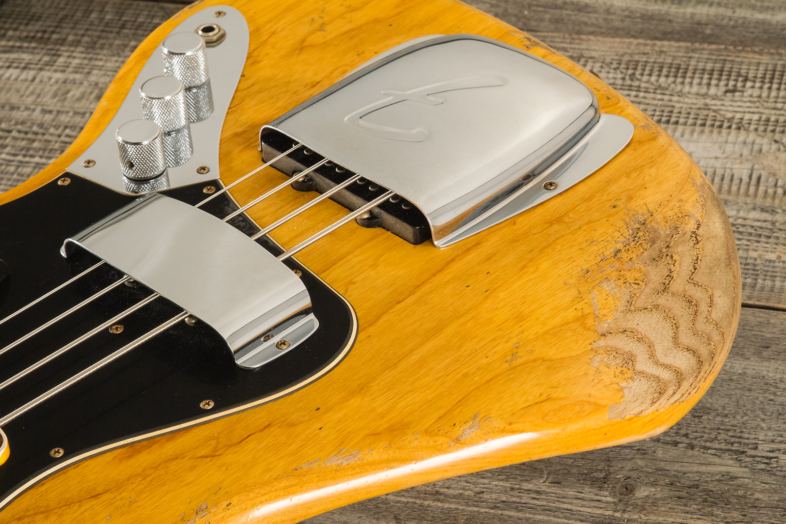 Fender Custom Shop Jazz Bass Custom Rw - Heavy Relic Aged Natural - Basse Électrique Solid Body - Variation 6
