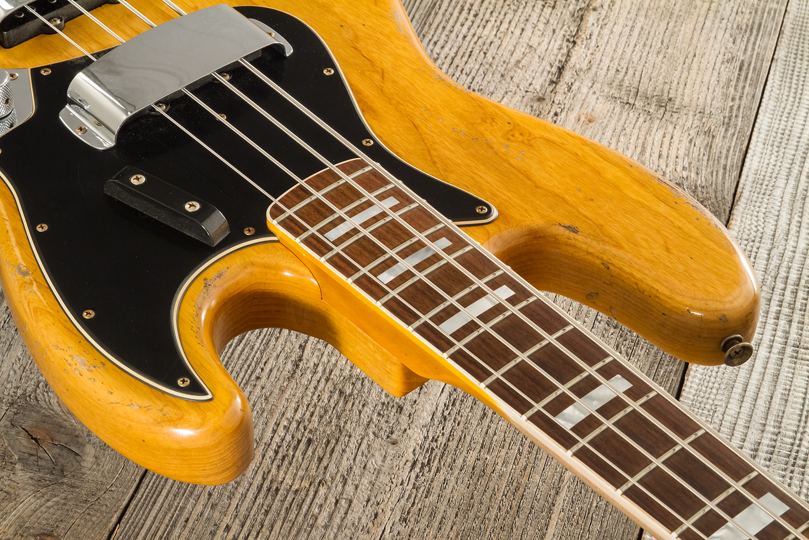 Fender Custom Shop Jazz Bass Custom Rw - Heavy Relic Aged Natural - Basse Électrique Solid Body - Variation 8