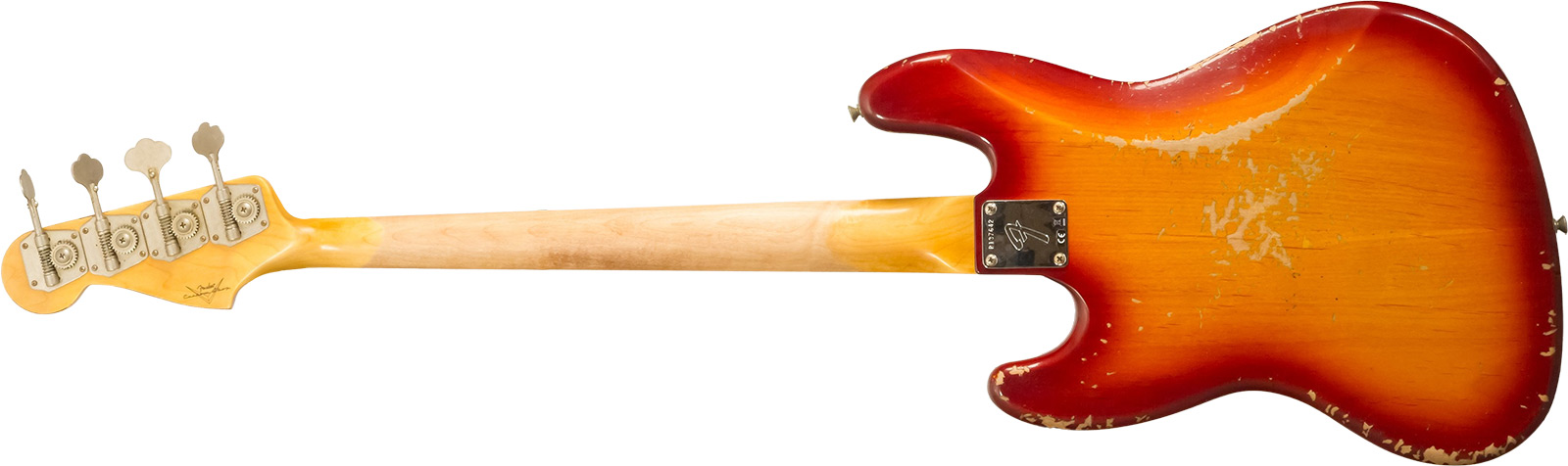 Fender Custom Shop Jazzbass 1964 Rw #r137642 - Heavy Relic Cherry Sunburst - Basse Électrique Solid Body - Variation 1