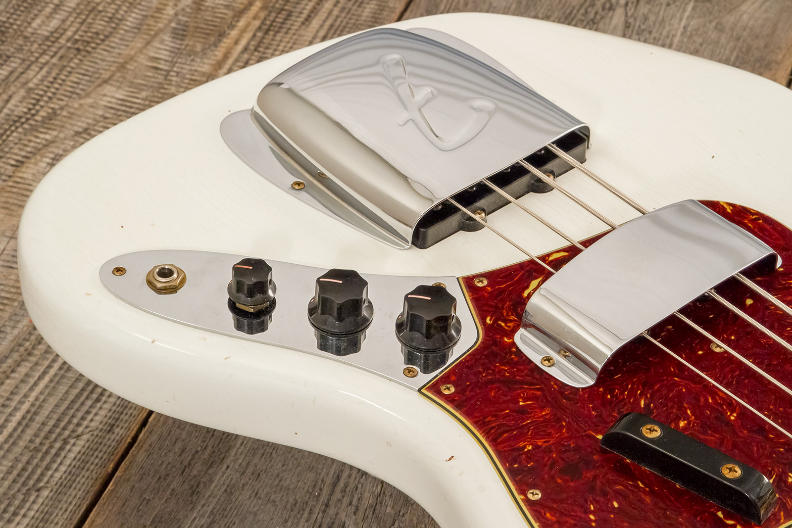 Fender Custom Shop Jazzbass 1964 Rw #r145112 - Journeyman Relic Olympic White - Basse Électrique Solid Body - Variation 3