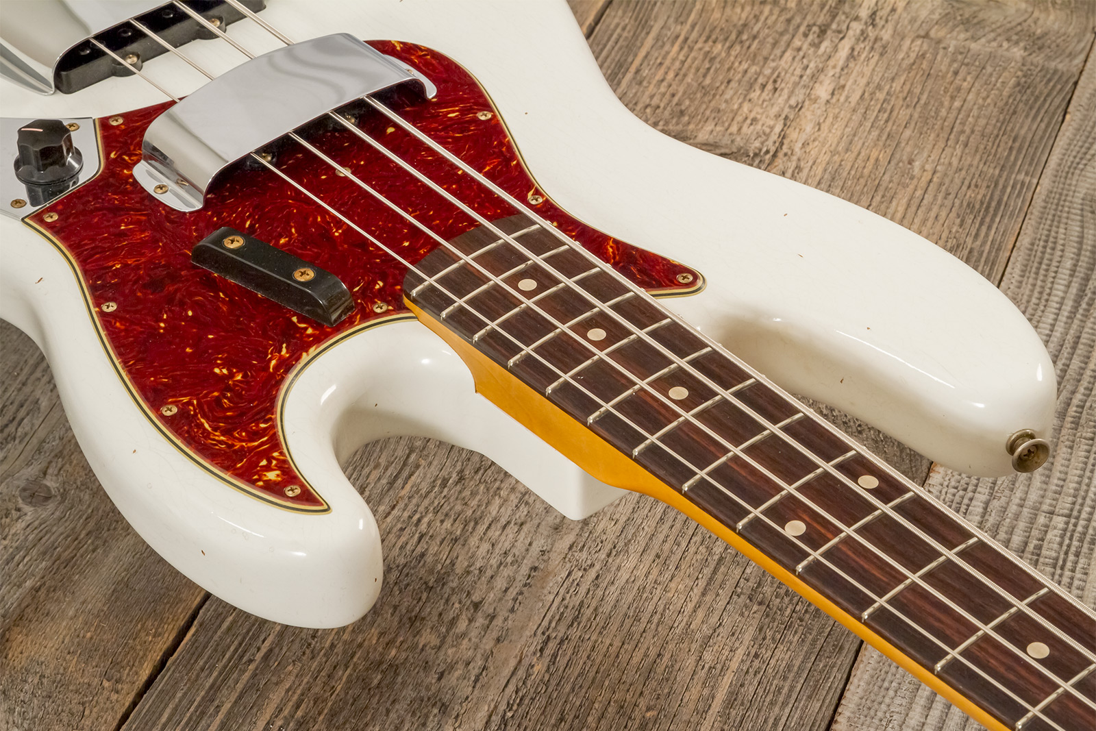 Fender Custom Shop Jazzbass 1964 Rw #r145112 - Journeyman Relic Olympic White - Basse Électrique Solid Body - Variation 5