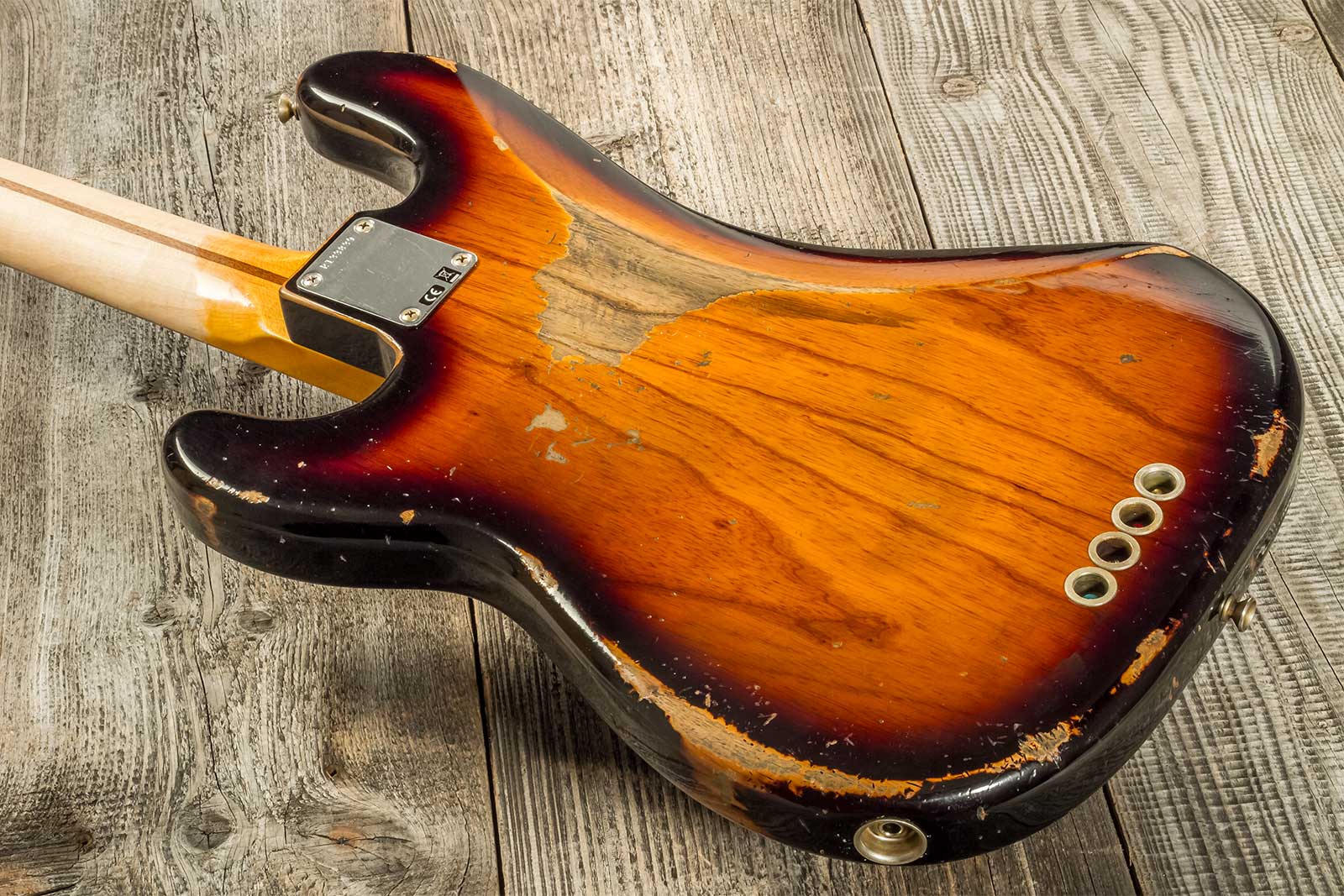 Fender Custom Shop Precision Bass 1955 Mn #r133839 - Heavy Relic 2-color Sunburst - Basse Électrique Solid Body - Variation 5