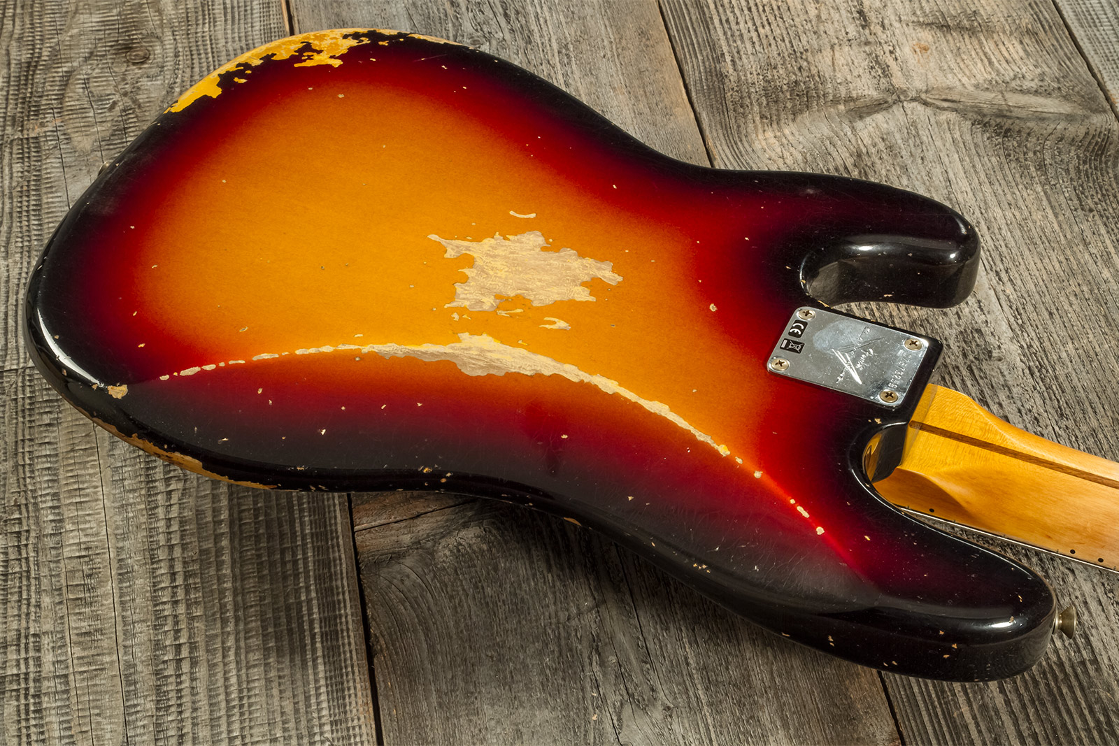 Fender Custom Shop Precision Bass 1958 Mn #cz573256 - Heavy Relic 3-color Sunburst - Basse Électrique Solid Body - Variation 6