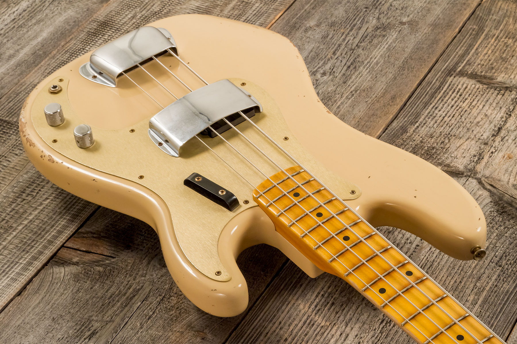 Fender Custom Shop Precision Bass 1958 Mn #cz578480 - Relic Aged Desert Sand - Basse Électrique Solid Body - Variation 2