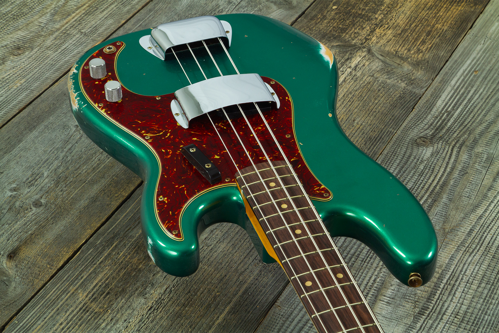 Fender Custom Shop Precision Bass 1960 Rw #cz590976 - Relic British Racing Green - Basse Électrique Solid Body - Variation 2