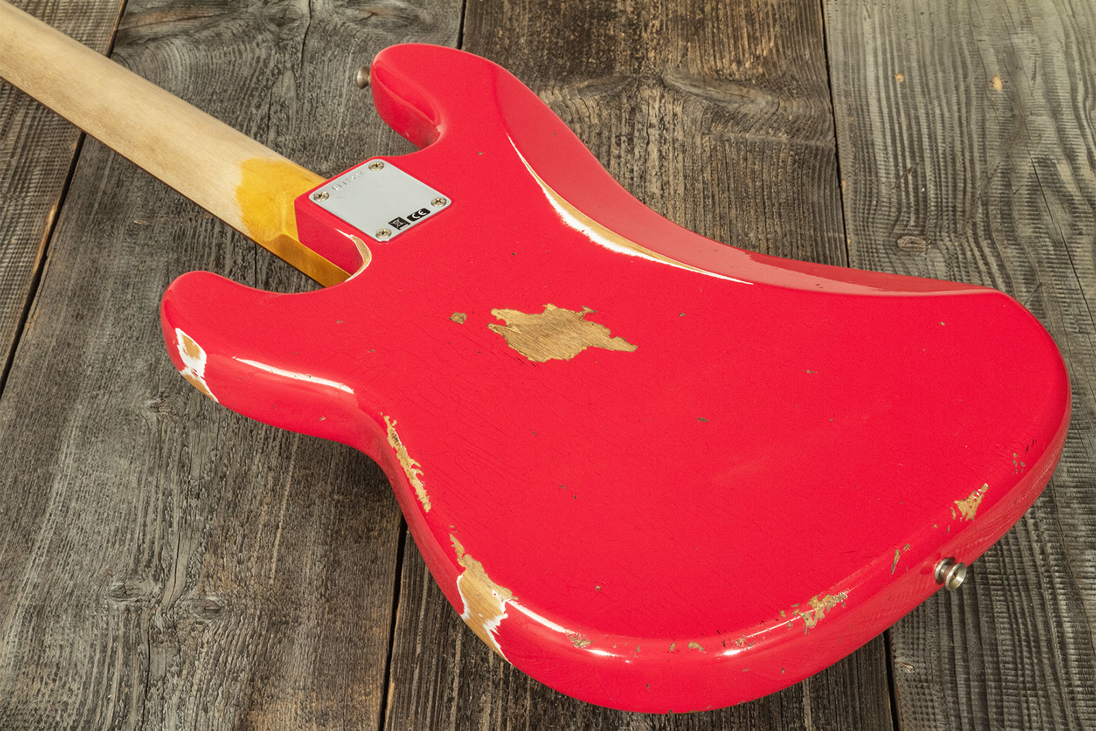 Fender Custom Shop Precision Bass 1960 Rw #r117926 - Heavy Relic Fiesta Red - Basse Électrique Solid Body - Variation 5