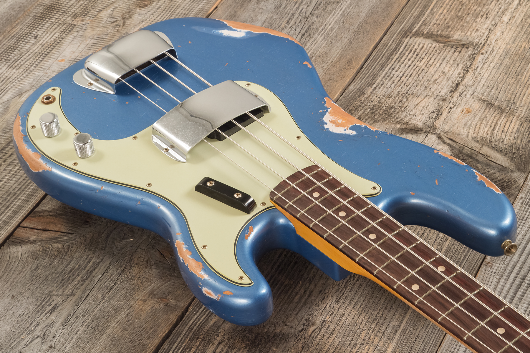 Fender Custom Shop Precision Bass 1964 Rw #r135935 - Heavy Relic Lake Placid Blue - Basse Électrique Solid Body - Variation 2