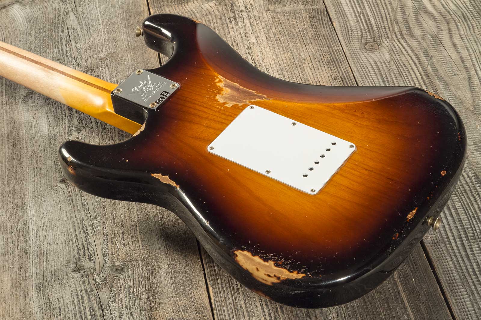 Fender Custom Shop Strat 1954 70th Anniv. 3s Trem Mn #xn4316 - Relic Wide Fade 2-color Sunburst - Guitare Électrique Forme Str - Variation 5