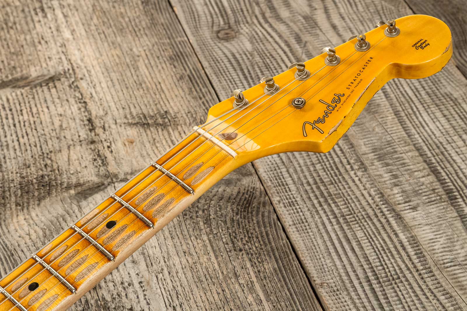 Fender Custom Shop Strat 1954 70th Anniv. 3s Trem Mn #xn4316 - Relic Wide Fade 2-color Sunburst - Guitare Électrique Forme Str - Variation 8