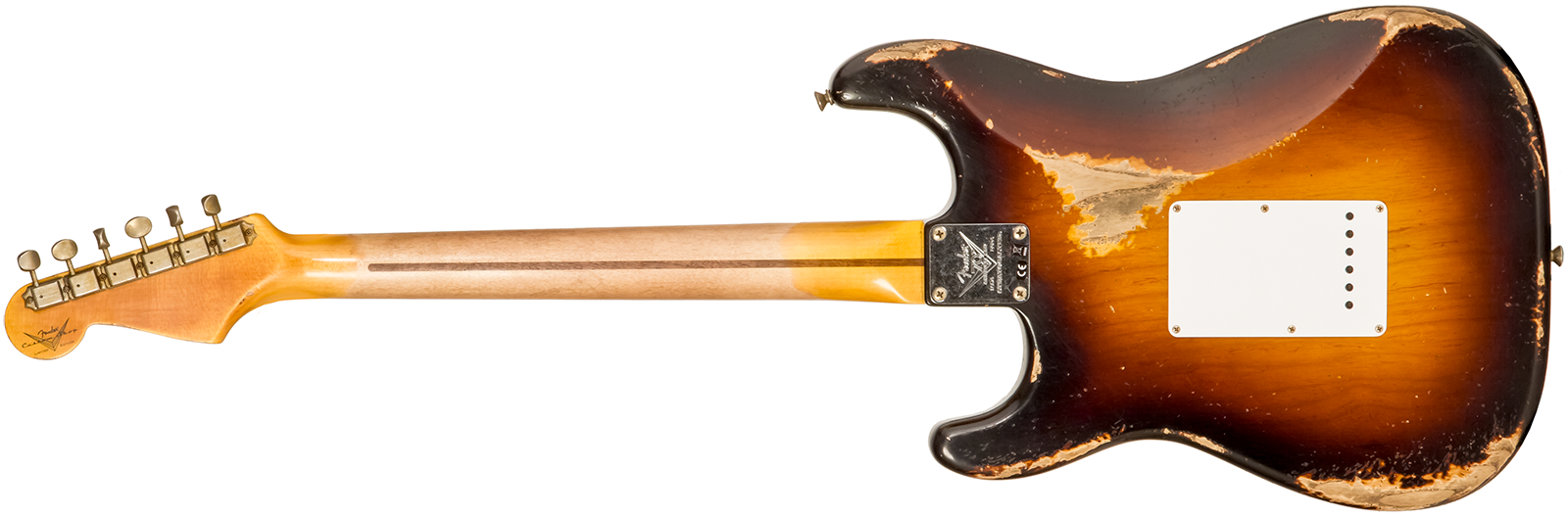 Fender Custom Shop Strat 1954 70th Anniv. 3s Trem Mn #xn4324 - Heavy Relic Wide Fade 2-color Sunburst - Guitare Électrique Forme Str - Variation 1