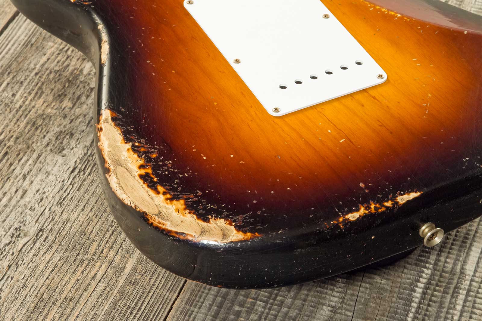 Fender Custom Shop Strat 1954 70th Anniv. 3s Trem Mn #xn4324 - Heavy Relic Wide Fade 2-color Sunburst - Guitare Électrique Forme Str - Variation 7