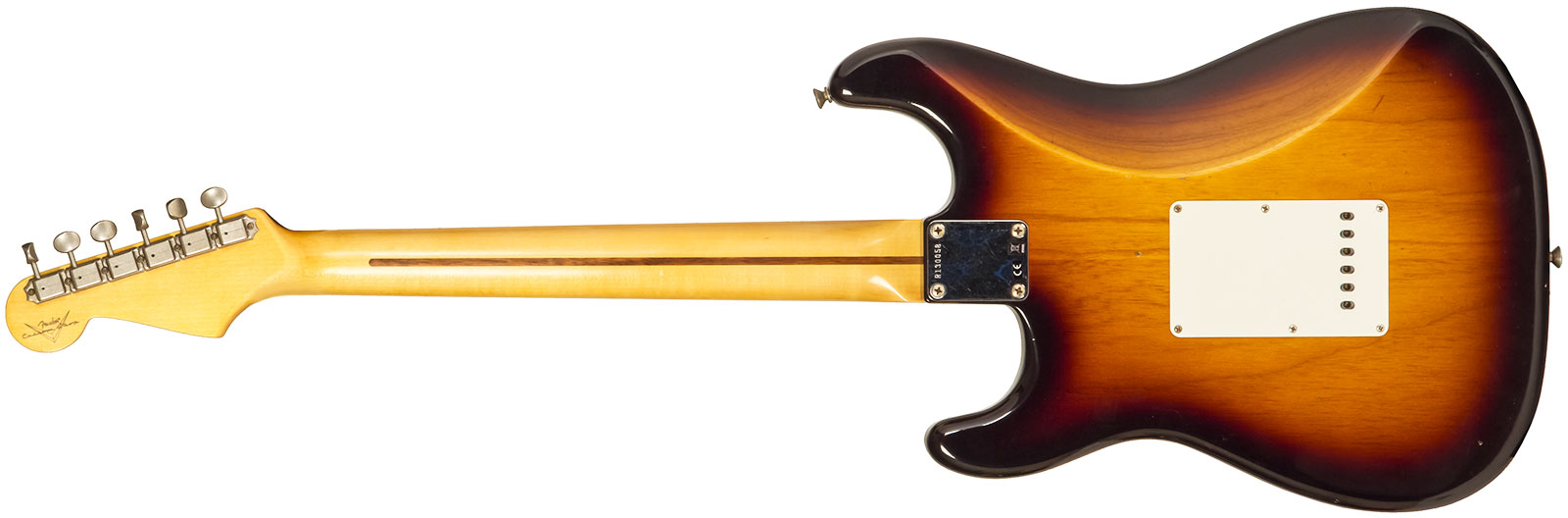 Fender Custom Shop Strat 1955 3s Trem Mn #r130058 - Journeyman Relic 2-color Sunburst - Guitare Électrique Forme Str - Variation 2