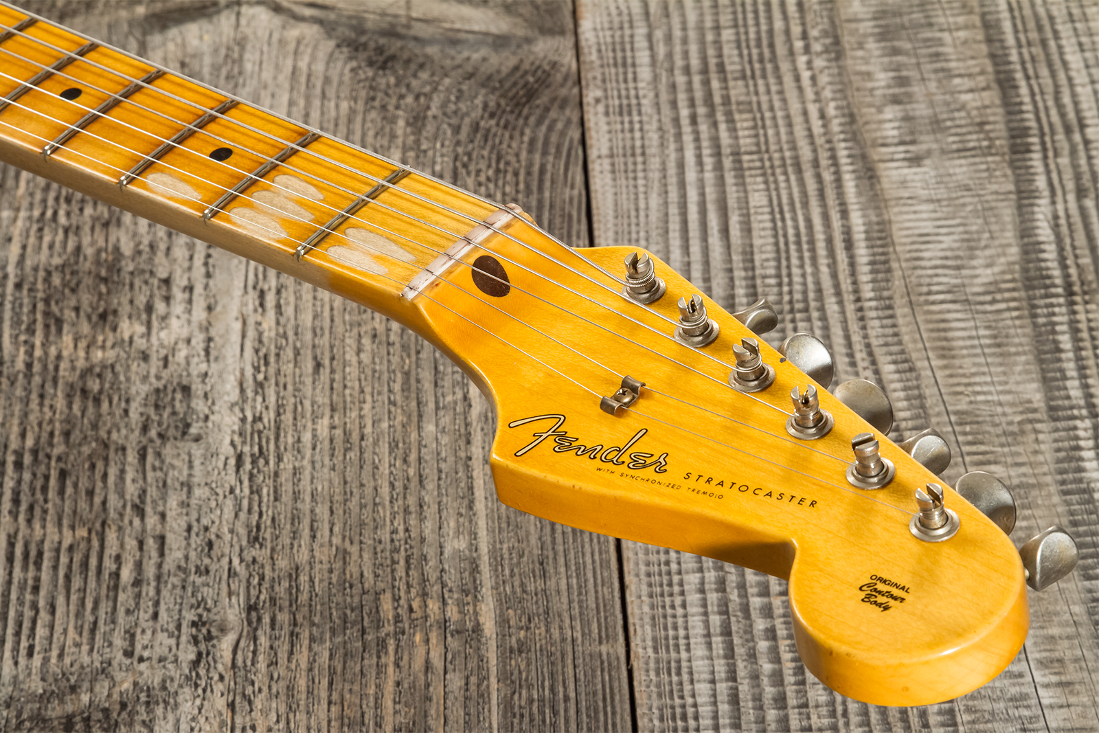 Fender Custom Shop Strat 1956 3s Trem Mn #cz571884 - Journeyman Relic Aged 2-color Sunburst - Guitare Électrique Forme Str - Variation 8