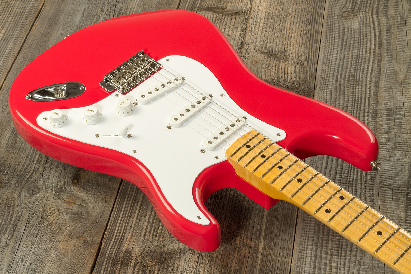 Fender Custom Shop Strat 1956 3s Trem Mn #r133022 - Nos Fiesta Red - Guitare Électrique Forme Str - Variation 2