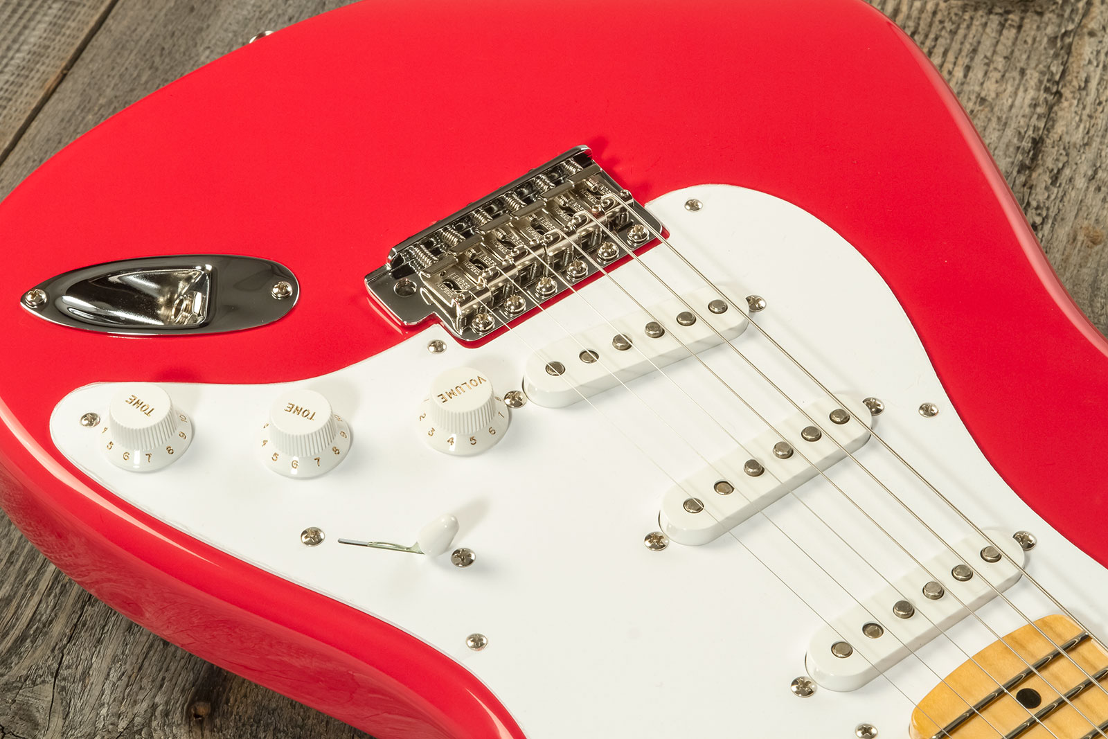 Fender Custom Shop Strat 1956 3s Trem Mn #r133022 - Nos Fiesta Red - Guitare Électrique Forme Str - Variation 3