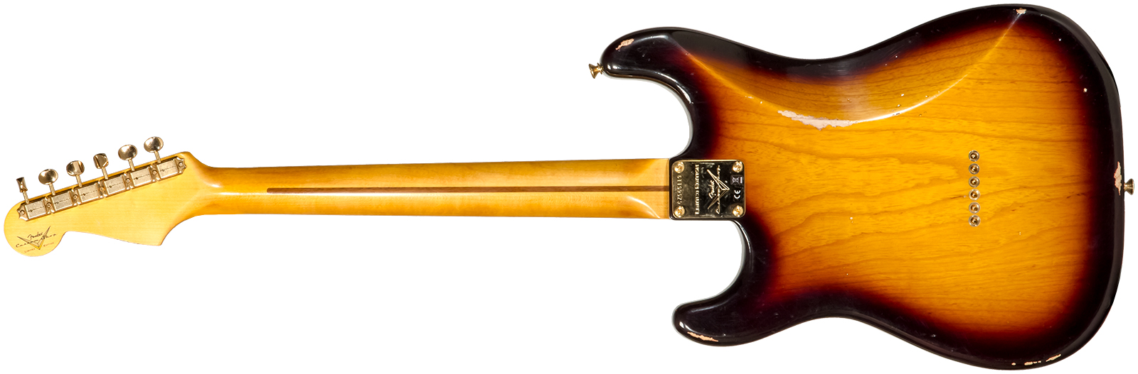 Fender Custom Shop Strat 1956 Hardtail Gold Hardware 3s Ht Mn #cz565119 - Relic Faded 2-color Sunburst - Guitare Électrique Forme Str - Variation 1