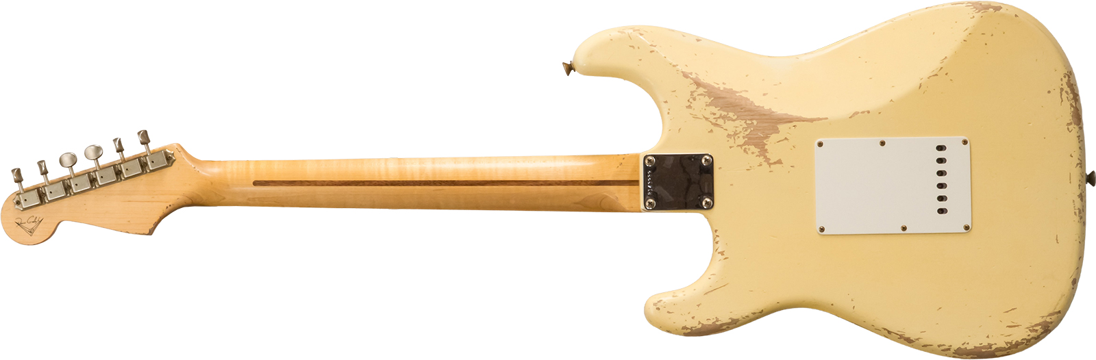 Fender Custom Shop Strat 1956 Hss Trem Mn #r143989 - Relic Vintage White - Guitare Électrique Forme Str - Variation 1