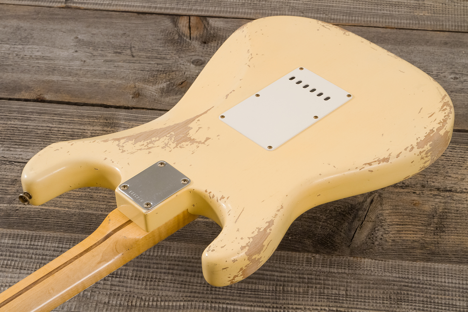 Fender Custom Shop Strat 1956 Hss Trem Mn #r143989 - Relic Vintage White - Guitare Électrique Forme Str - Variation 6
