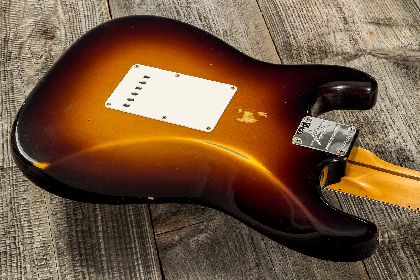 Fender Custom Shop Strat 1957 3s Trem Mn #cz571791 - Relic Wide Fade 2-color Sunburst - Guitare Électrique Forme Str - Variation 6