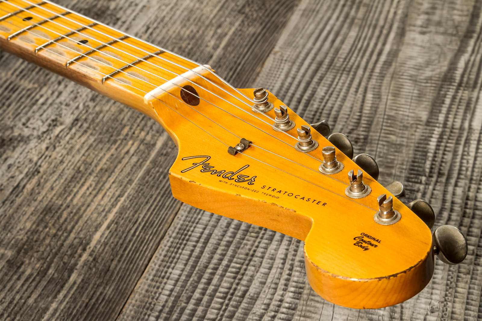 Fender Custom Shop Strat 1957 3s Trem Mn #cz571791 - Relic Wide Fade 2-color Sunburst - Guitare Électrique Forme Str - Variation 8