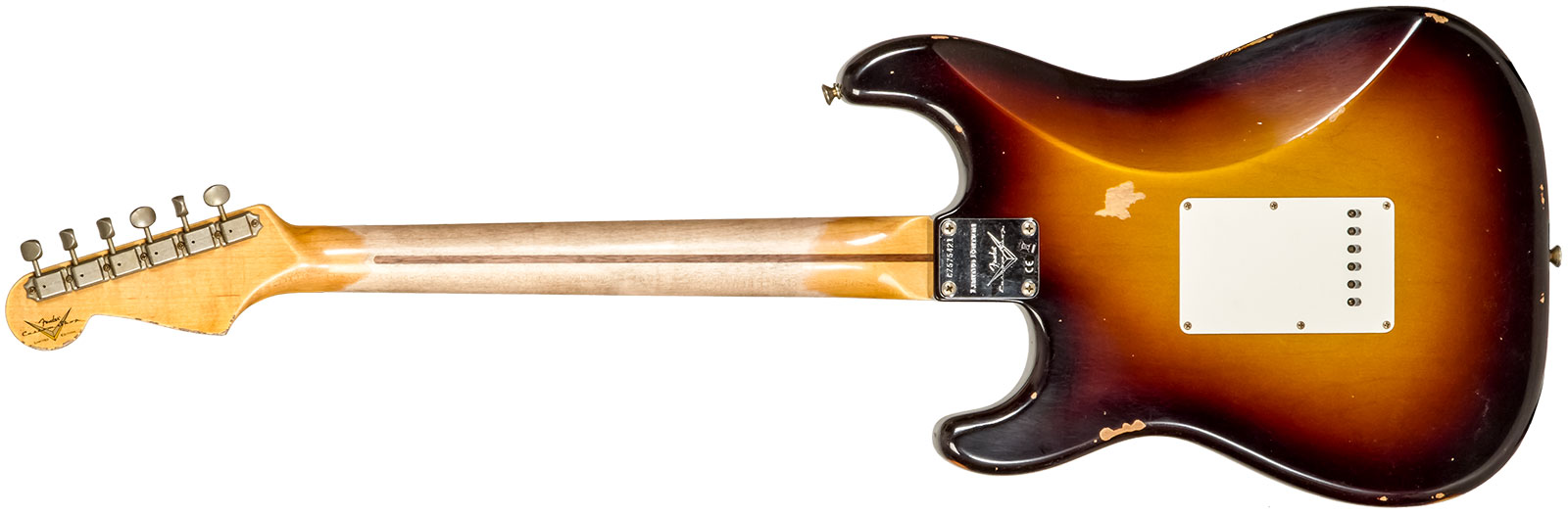 Fender Custom Shop Strat 1957 3s Trem Mn #cz575421 - Relic 2-color Sunburst - Guitare Électrique Forme Str - Variation 1