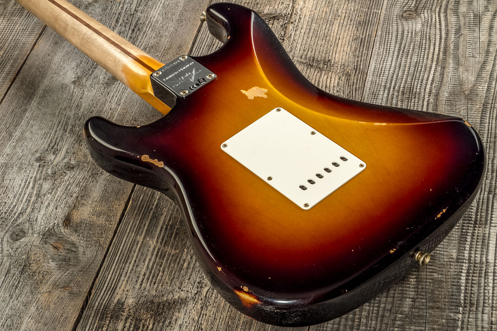 Fender Custom Shop Strat 1957 3s Trem Mn #cz575421 - Relic 2-color Sunburst - Guitare Électrique Forme Str - Variation 5